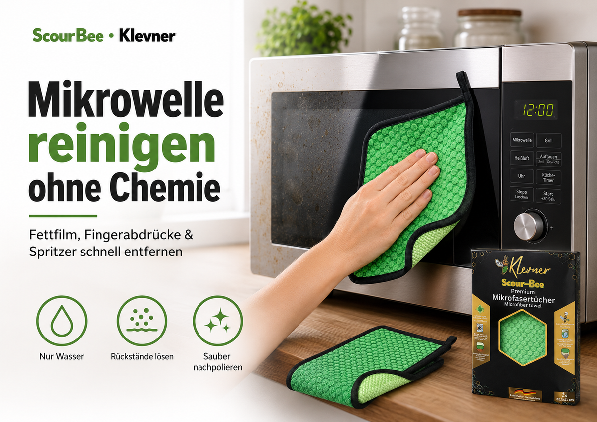 Mikrowelle reinigen ohne Chemie: Fettfilm, Spritzer und Gerüche entfernen