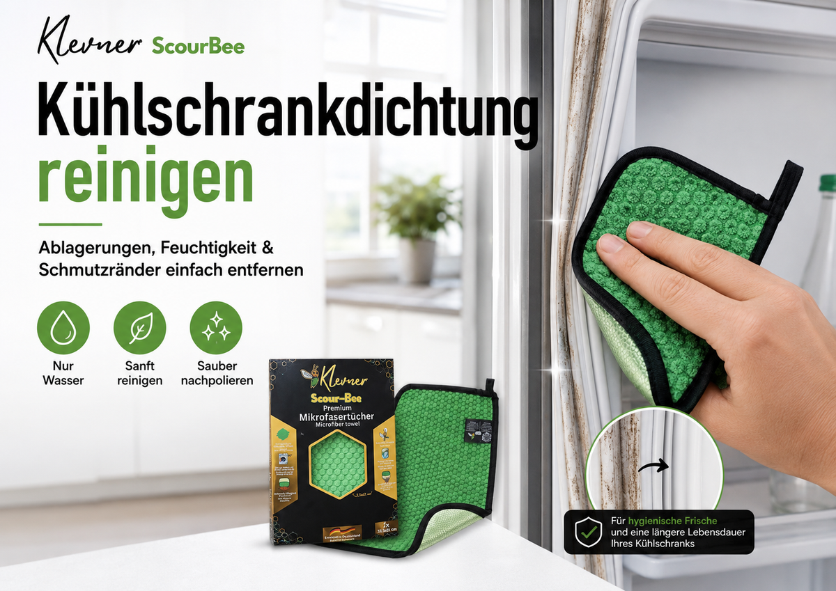 Kühlschrankdichtung reinigen: Ablagerungen, Feuchtigkeit und Schmutzränder entfernen