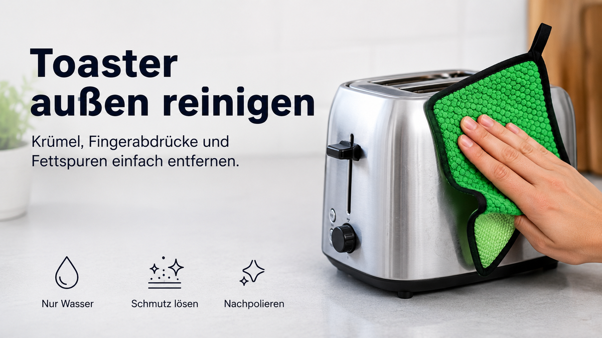 Toaster außen reinigen: Krümel, Fingerabdrücke und Fettspuren entfernen