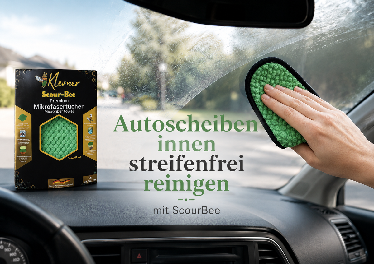 Autoscheiben innen streifenfrei reinigen – klare Sicht ohne Glasreiniger