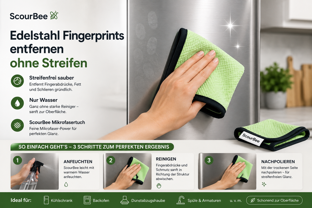 Edelstahl Fingerprints entfernen ohne Streifen