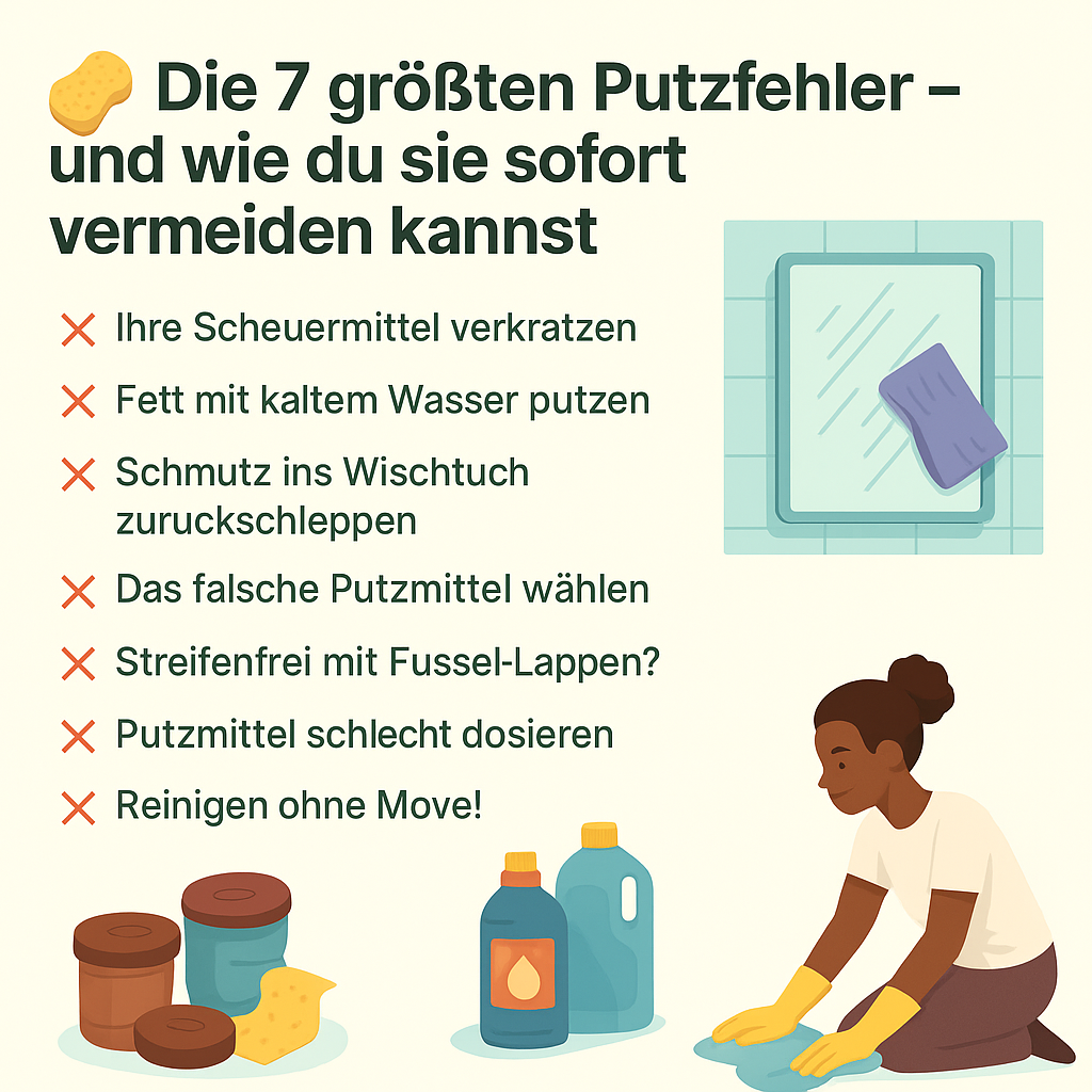 🧽 Die 7 größten Putzfehler – und wie du sie sofort vermeiden kannst