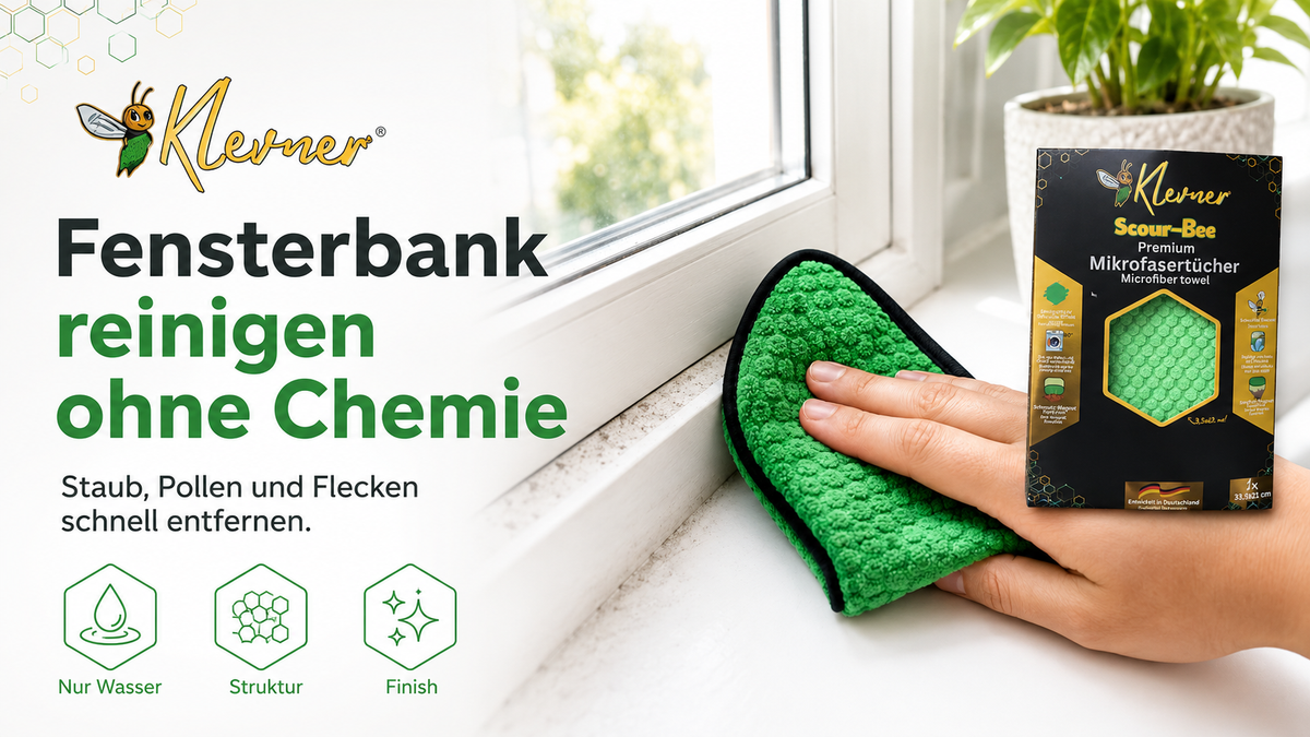 Fensterbank reinigen ohne Chemie: Staub, Pollen und Wasserflecken entfernen