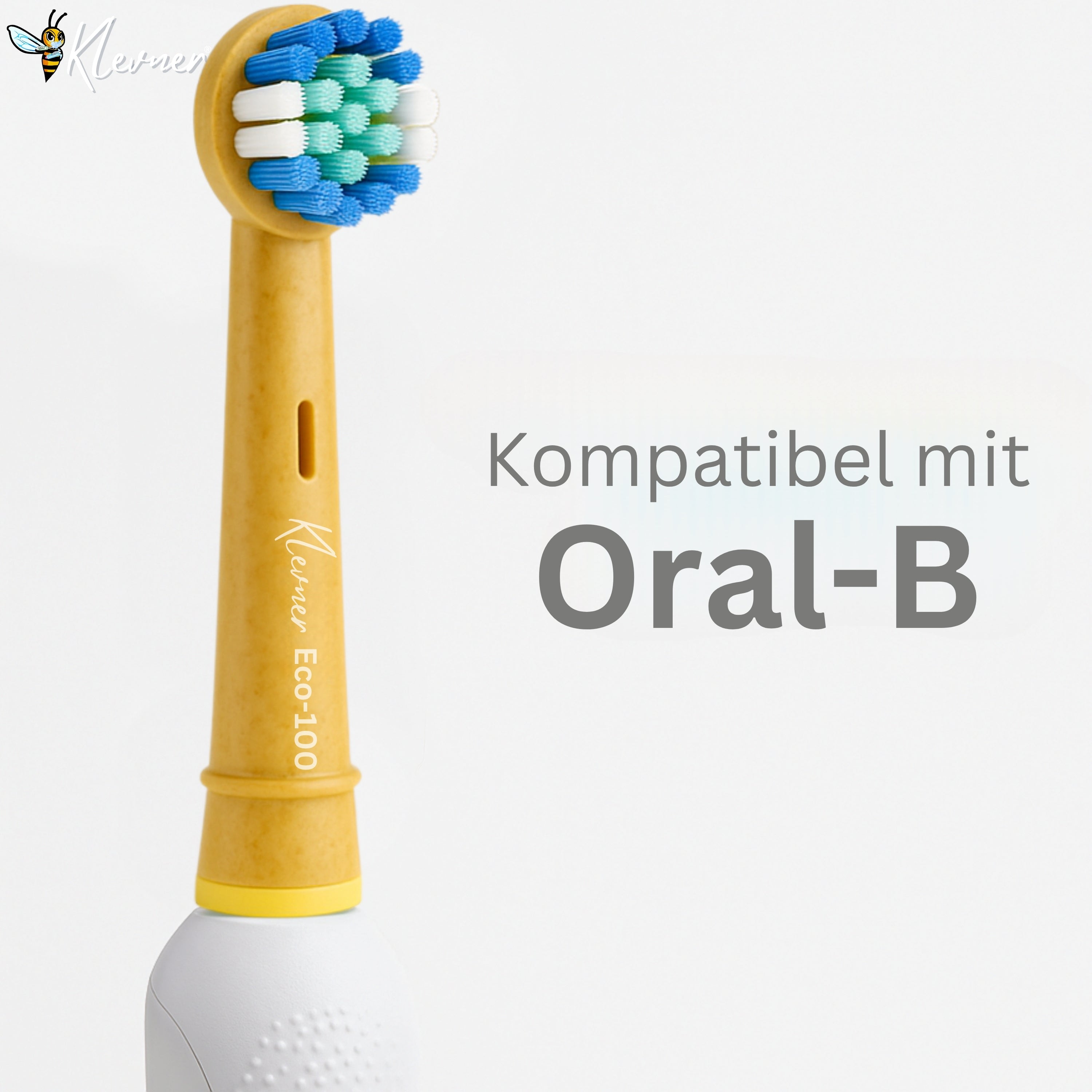 Klevner Eco-100 Unikate Premium Aufsteckbürsten Für Elektrische Zahnbürste - Oral B Aufsteckbürsten - nachhaltige Materialien - 4er Set Für Oral B Zahnbürste Elektrische - Familienset