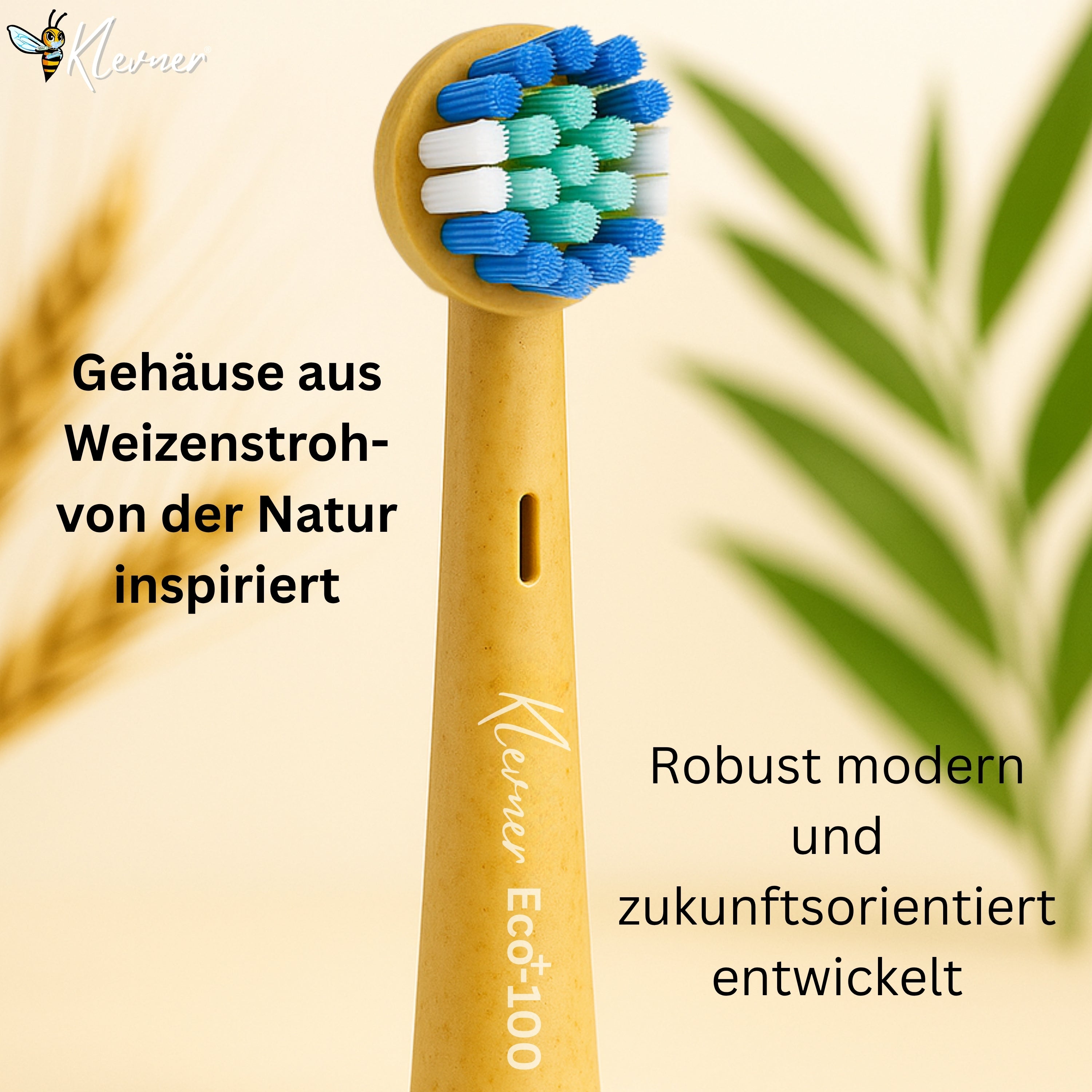 Klevner Eco-100 Unikate Premium Aufsteckbürsten Für Elektrische Zahnbürste - Oral B Aufsteckbürsten - nachhaltige Materialien - 4er Set Für Oral B Zahnbürste Elektrische - Familienset