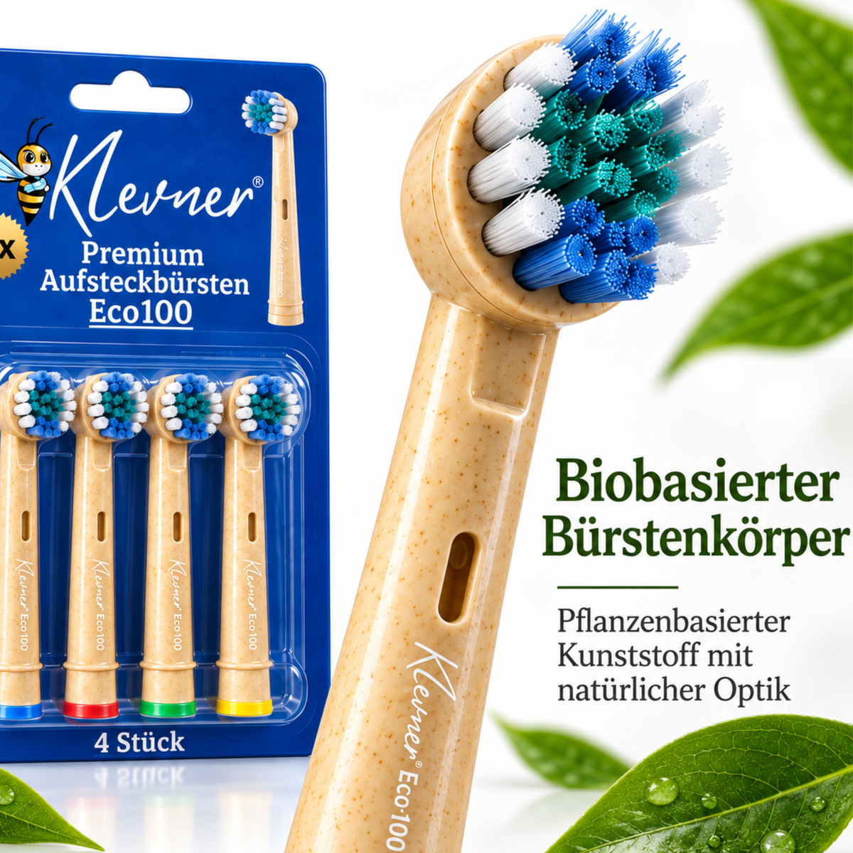 Klevner Eco-100 Aufsteckbürsten – 4er-Set