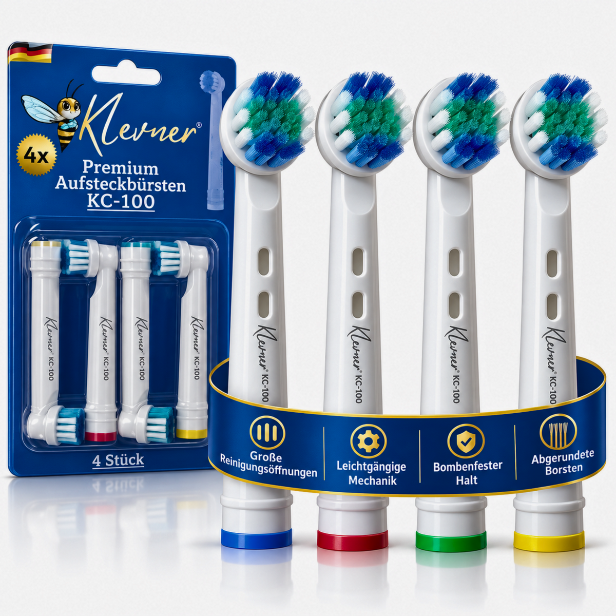 Klevner KC-100 Aufsteckbürsten – 4er-Set