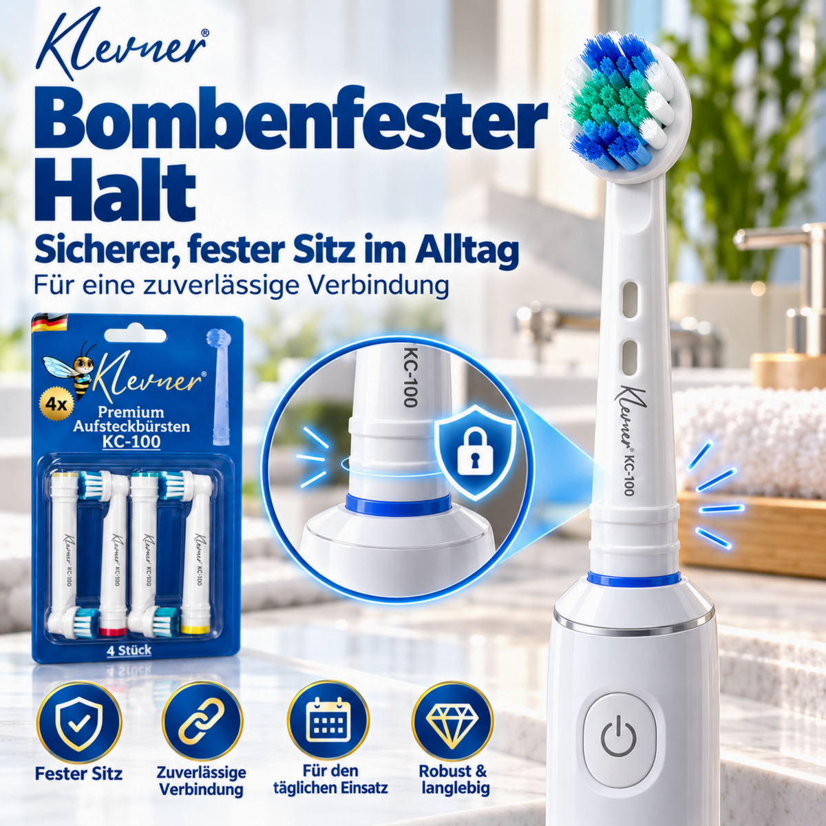 Klevner KC-100 Aufsteckbürsten – 4er-Set