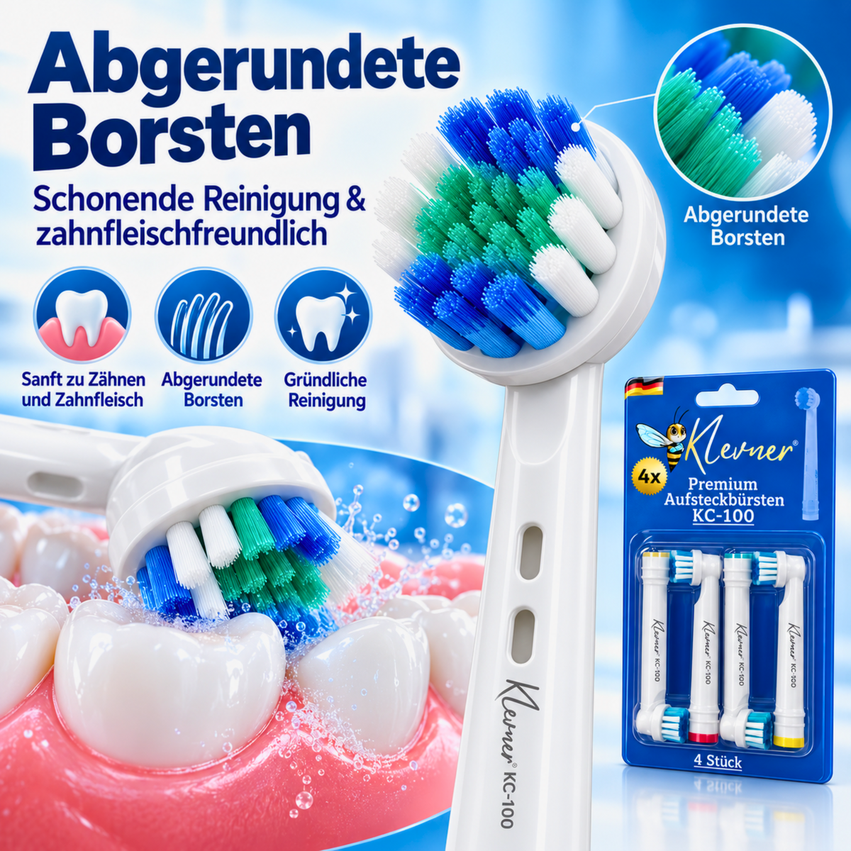 Klevner KC-100 Aufsteckbürsten – 4er-Set