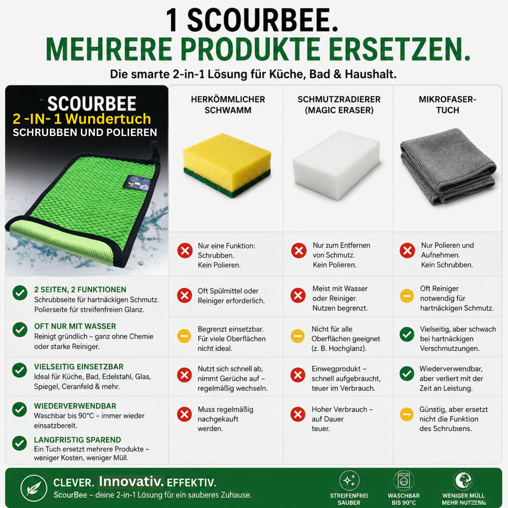 ScourBee ersetzt mehrere produkte