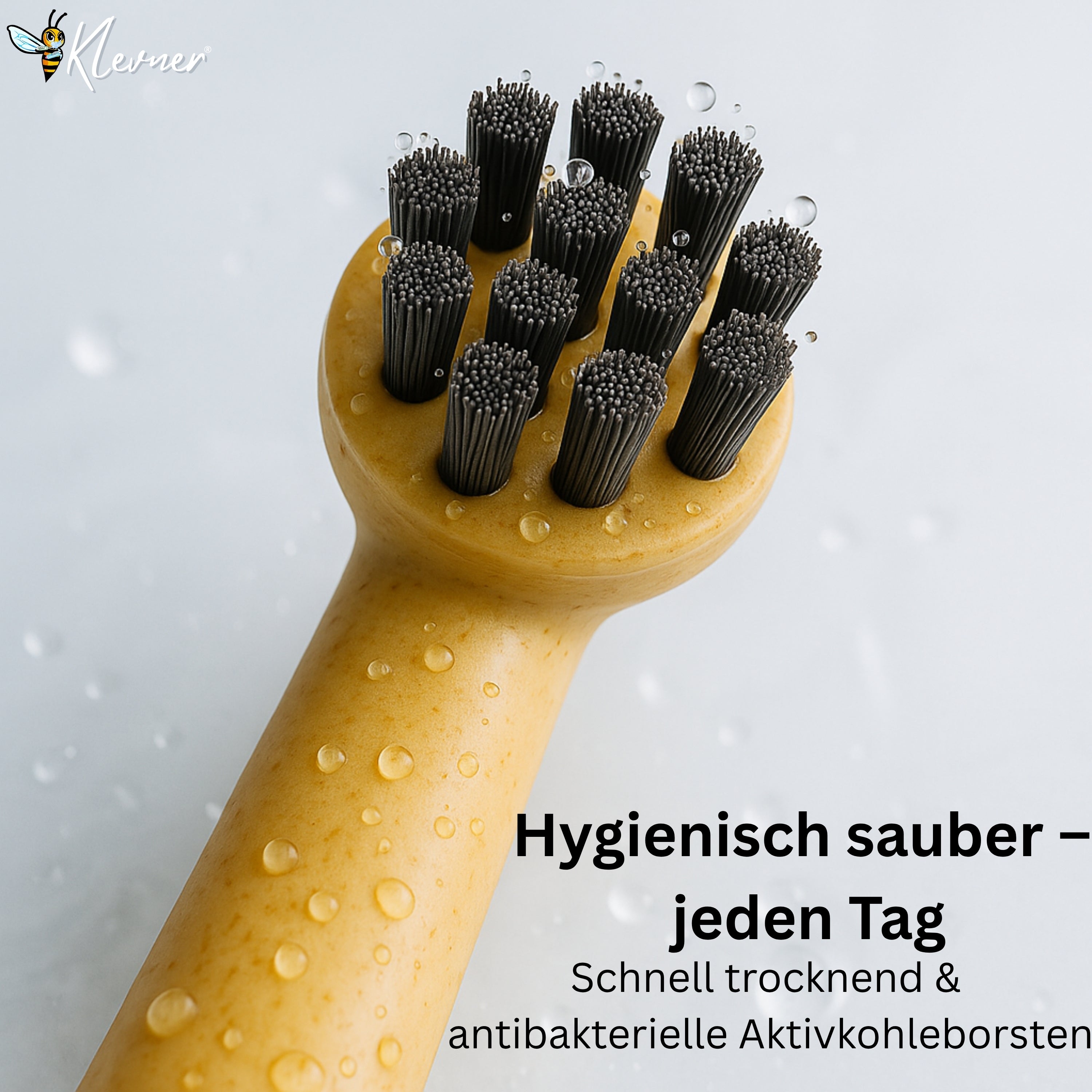 Klevner Eco-100 Aktivkohle Aufsteckbürsten – 4er-Set für elektrische Zahnbürsten